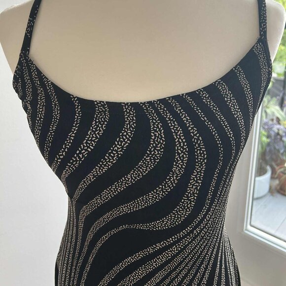 Vintage Gunne Sax by Jessica McClintock Stretch Mini Dress in Wavy Print – US 10 - Picture 4 of 7